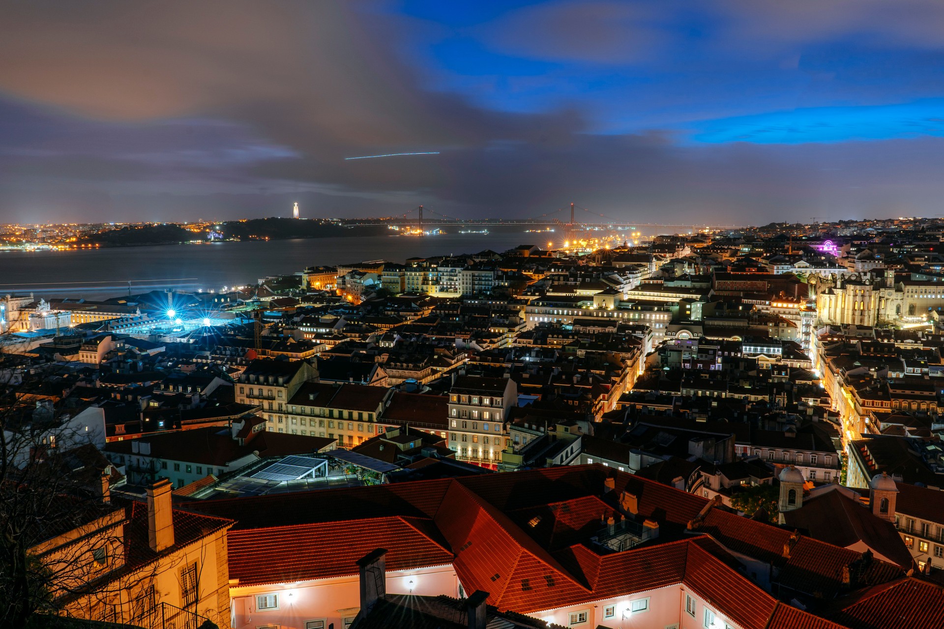Lisbon cityscape at dusk